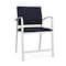 Lesro Newport Wide Hip Chair Metal Frame, Silver, OH Navy Upholstery NP1261 - alternate 1